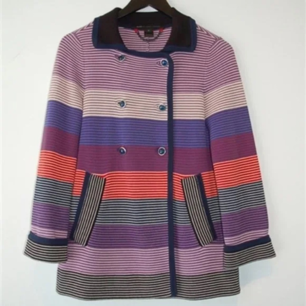 Marc by Marc Jacobs Multi Striped 100% Cotton Knit Peacoat S Like New